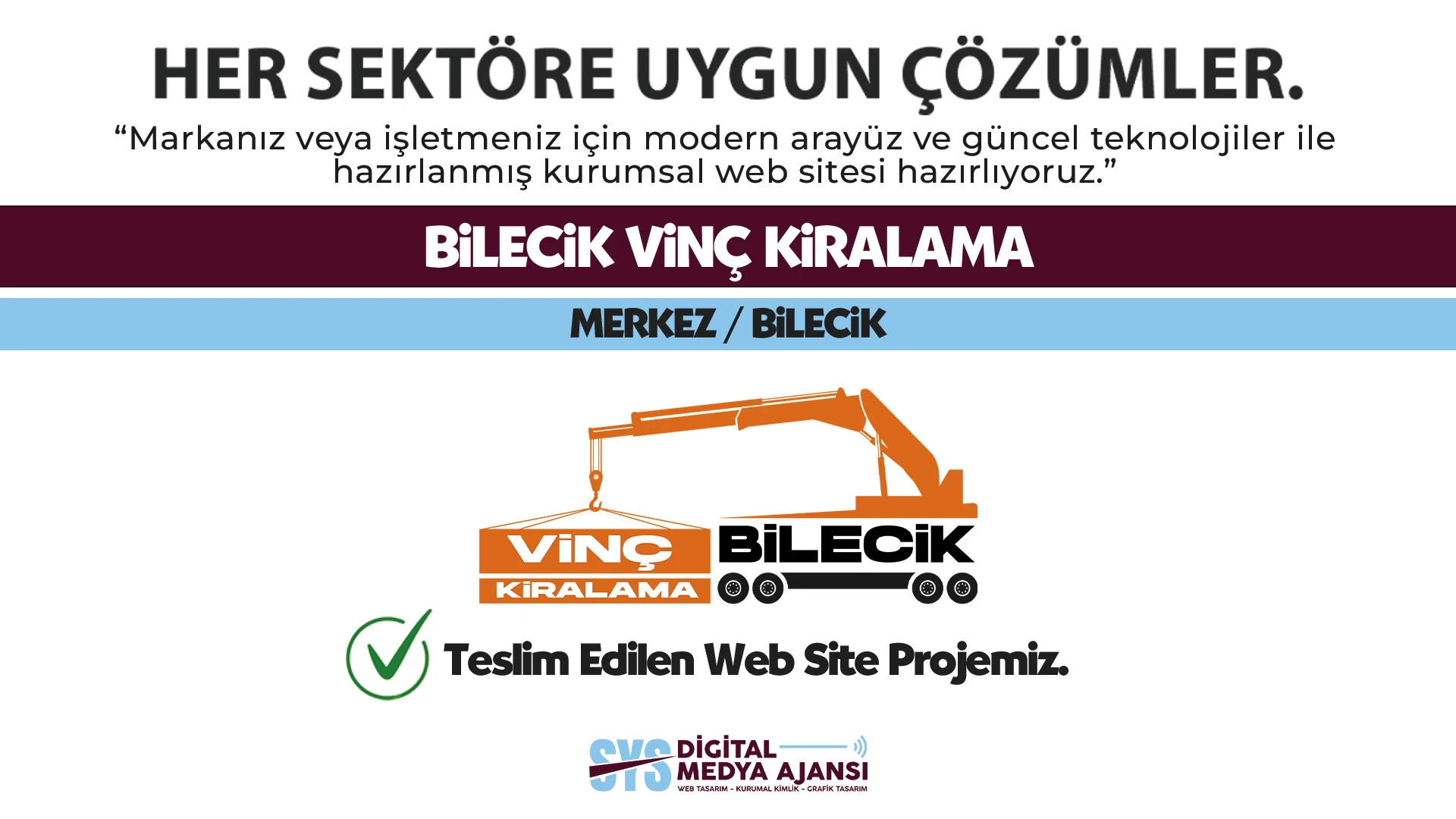 Bilecik Vinç Kiralama
