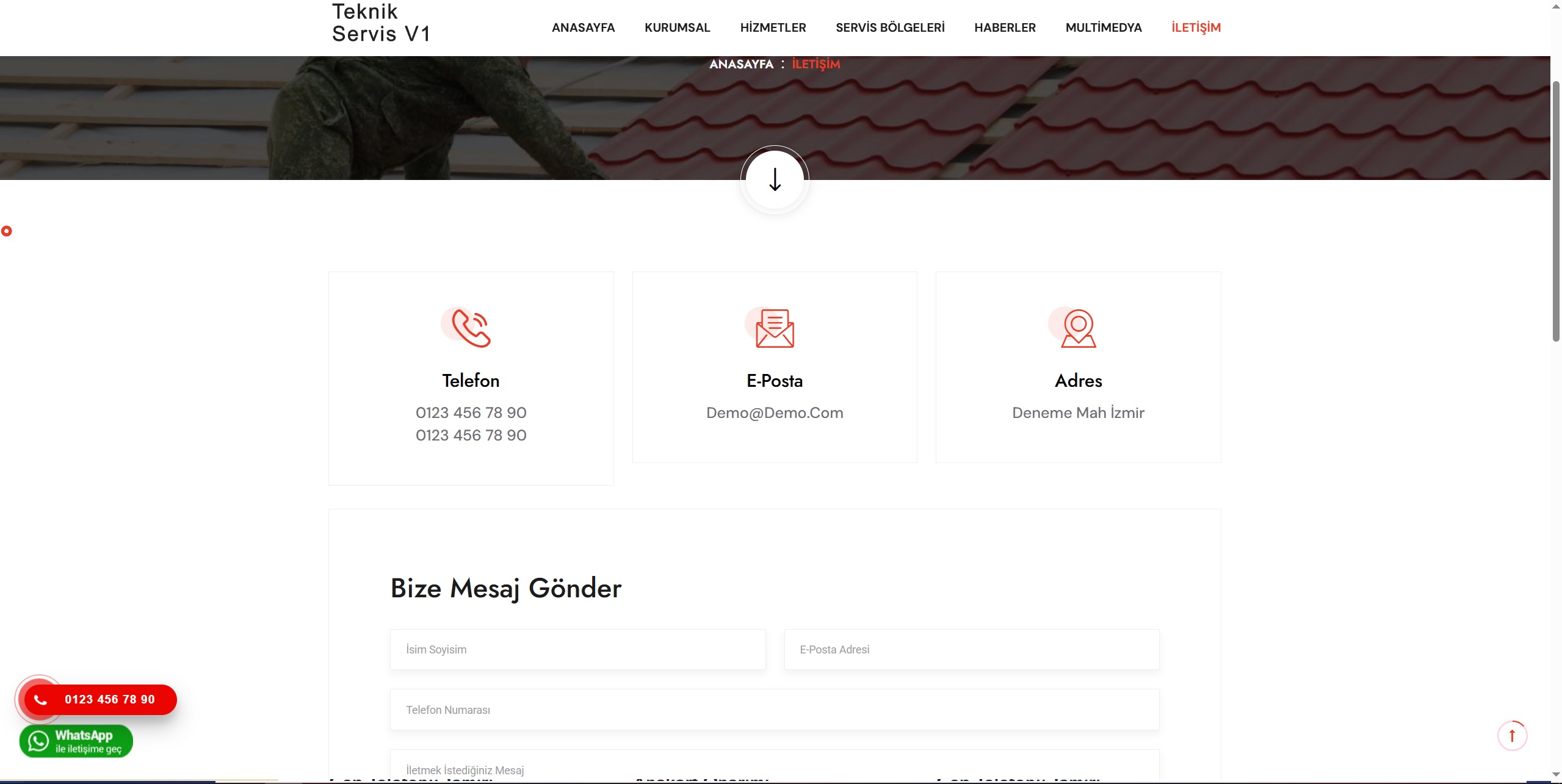 Çatı Tadilat ve Tamirat V1  Site Slogan