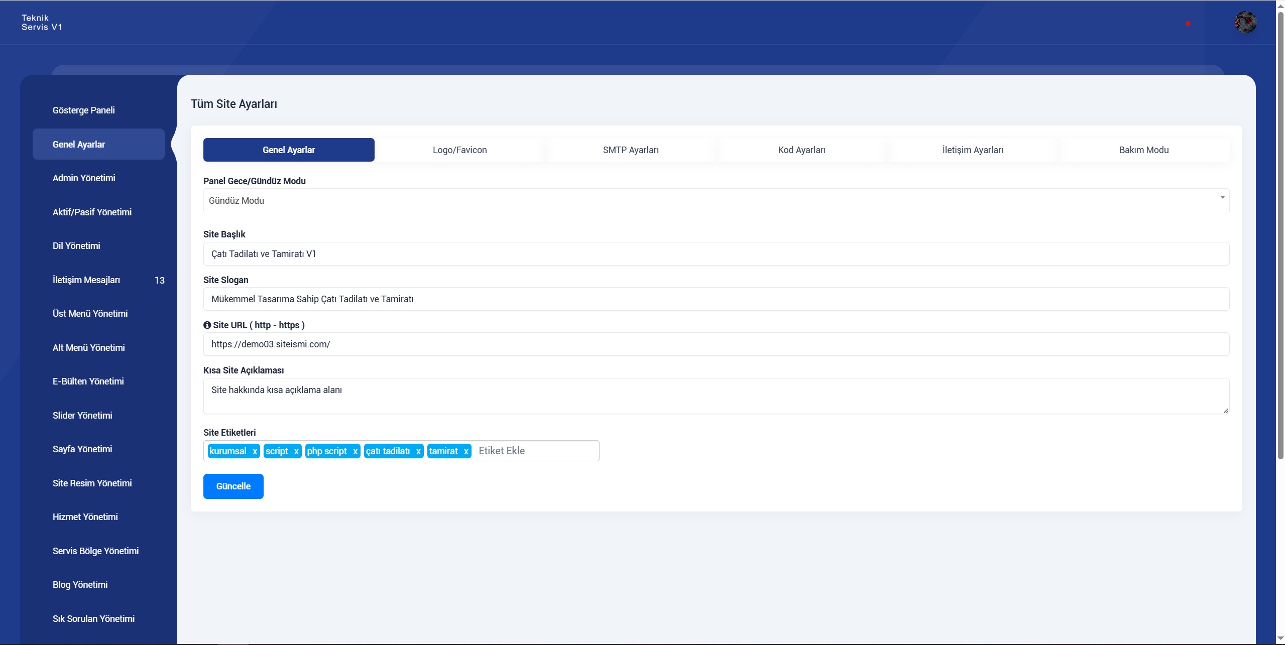 Çatı Tadilat ve Tamirat V1  Site Slogan